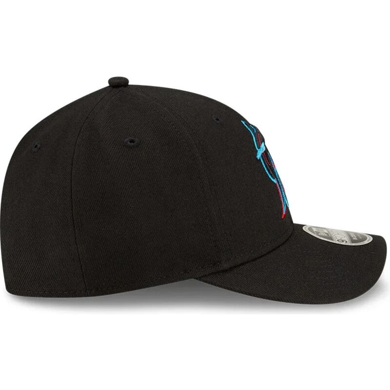 cappello-curvo-nero-snapback-9forty-m-crown-player-replica-dei-miami-marlins-mlb-di-new-era