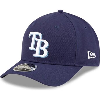 Cappello curvo blu marino snapback 9FORTY M-Crown Player Replica dei Tampa Bay Rays MLB di New Era