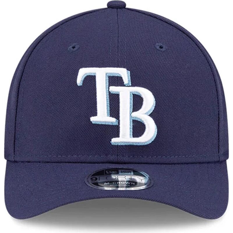 cappello-curvo-blu-marino-snapback-9forty-m-crown-player-replica-dei-tampa-bay-rays-mlb-di-new-era