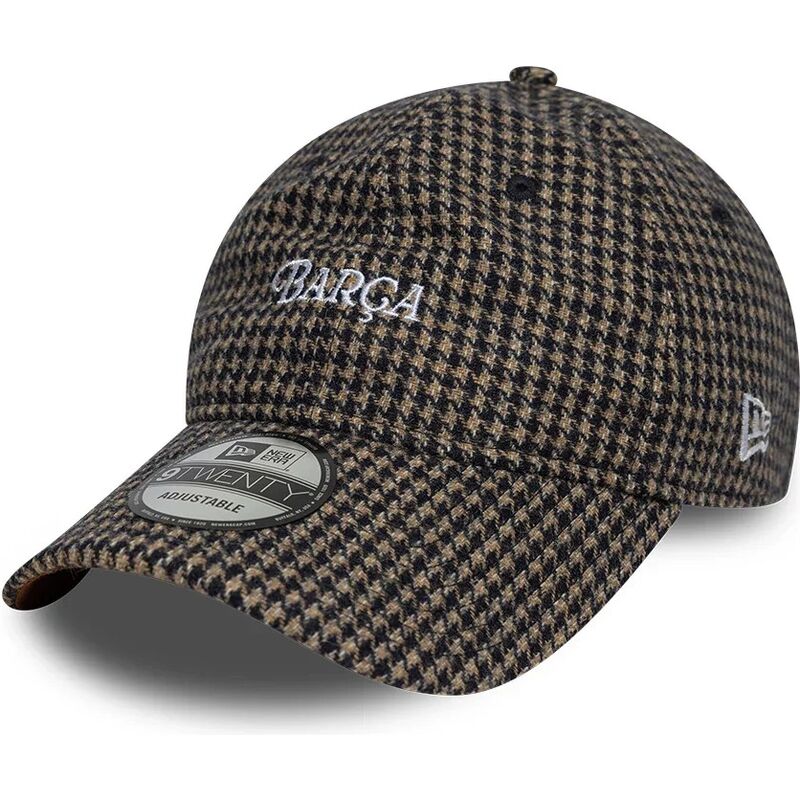 cappello-curvo-marrone-cinghia-regolabile-9twenty-herringbone-dei-fc-barcelona-laliga-di-new-era