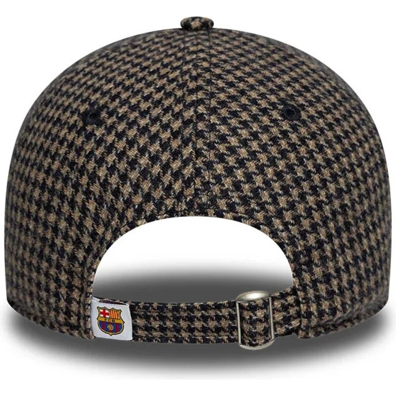 cappello-curvo-marrone-cinghia-regolabile-9twenty-herringbone-dei-fc-barcelona-laliga-di-new-era