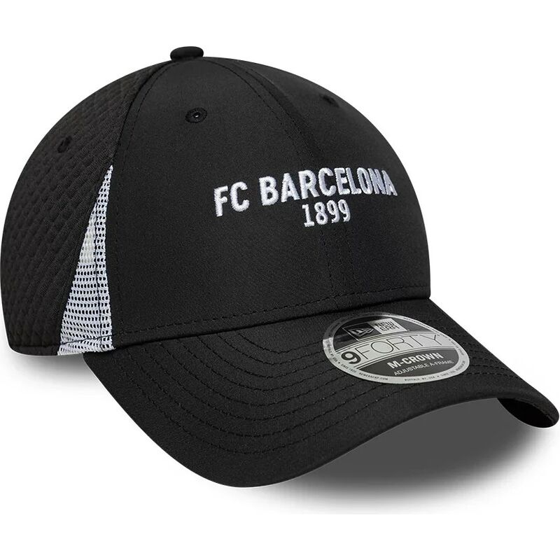 cappello-curvo-nero-snapback-9forty-m-crown-featherweight-poly-dei-fc-barcelona-laliga-di-new-era