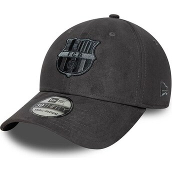 Cappello curvo grigio aderente 39THIRTY Faux Suede dei FC Barcelona LALIGA di New Era