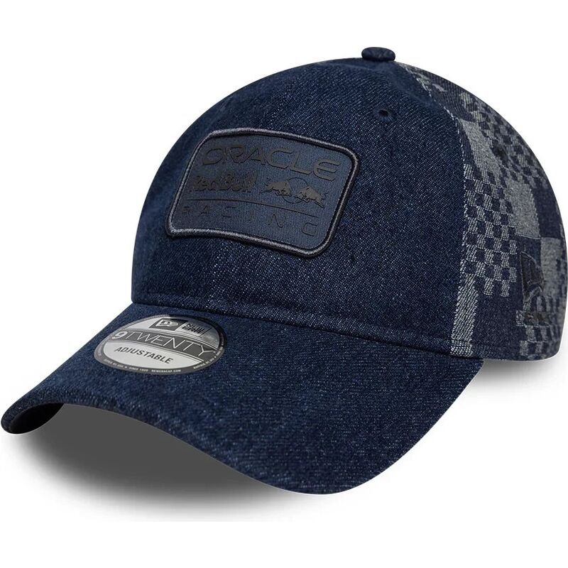 cappello-curvo-blu-marino-cinghia-regolabile-9twenty-patterned-denim-dei-red-bull-racing-formula-1-di-new-era