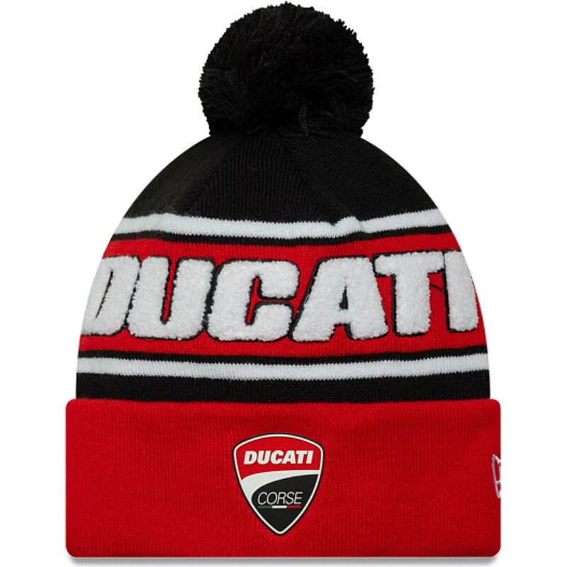 cappello-pompon-rosso-sports-knit-dei-ducati-motor-motogp-di-new-era