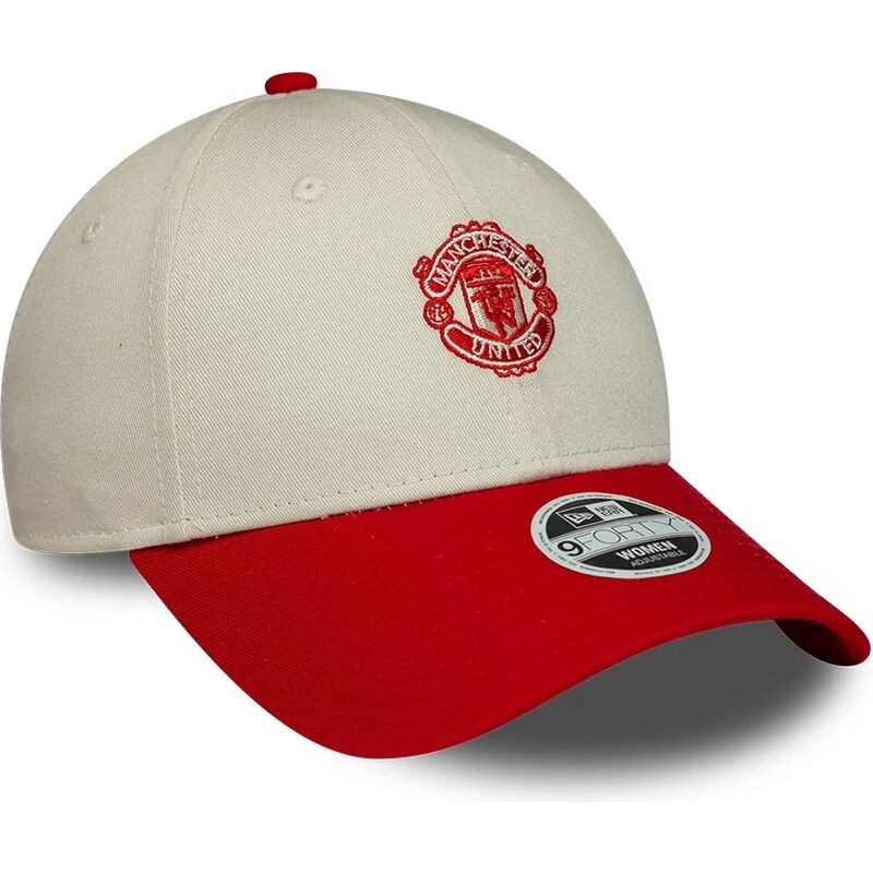 cappello-curvo-beige-cinghia-regolabile-9forty-contrast-dei-manchester-united-football-club-premier-league-di-new-era