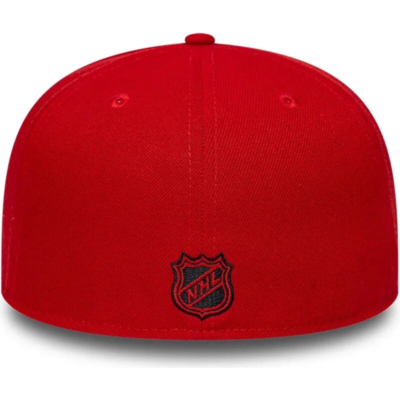 cappello-piatto-rosso-aderente-59fifty-basic-dei-chicago-blackhawks-nhl-di-new-era