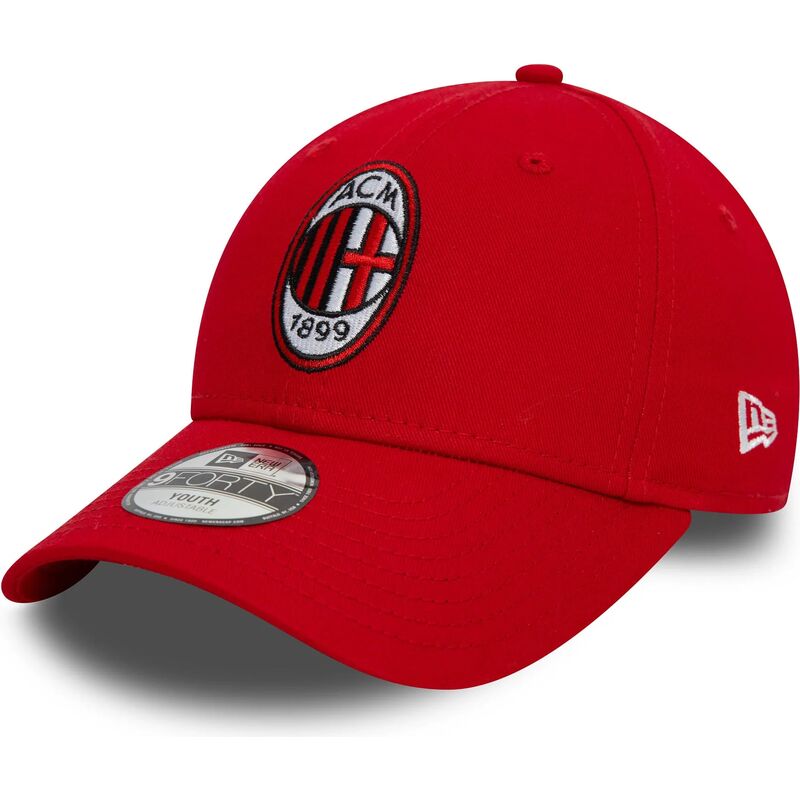 cappello-curvo-rosso-cinghia-regolabile-per-bambino-9forty-core-dei-ac-milan-serie-a-di-new-era