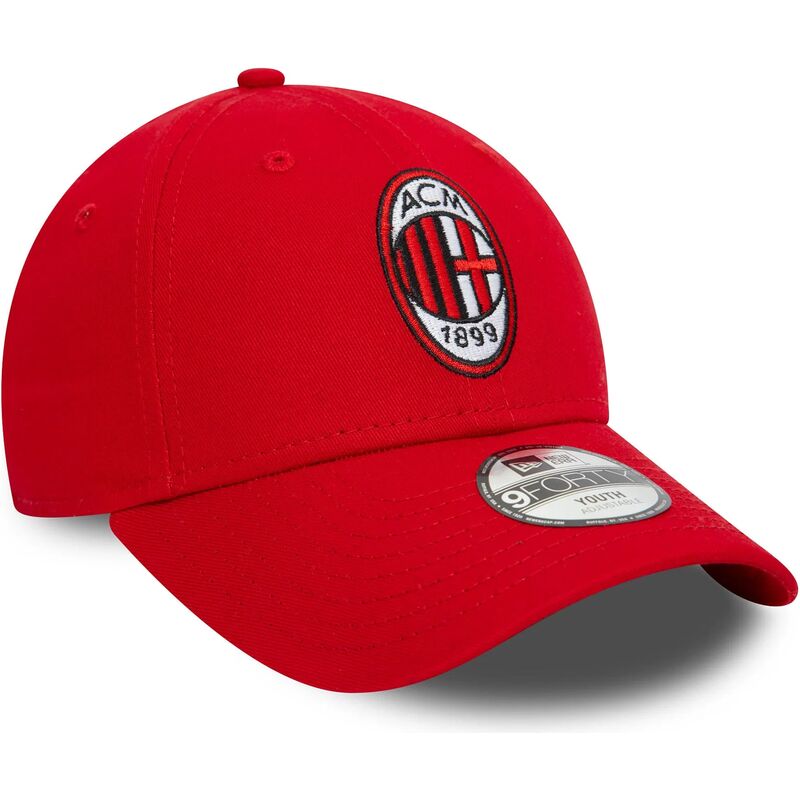 cappello-curvo-rosso-cinghia-regolabile-per-bambino-9forty-core-dei-ac-milan-serie-a-di-new-era