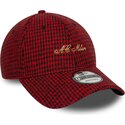 cappello-curvo-rosso-cinghia-regolabile-9forty-houndstooth-dei-ac-milan-serie-a-di-new-era