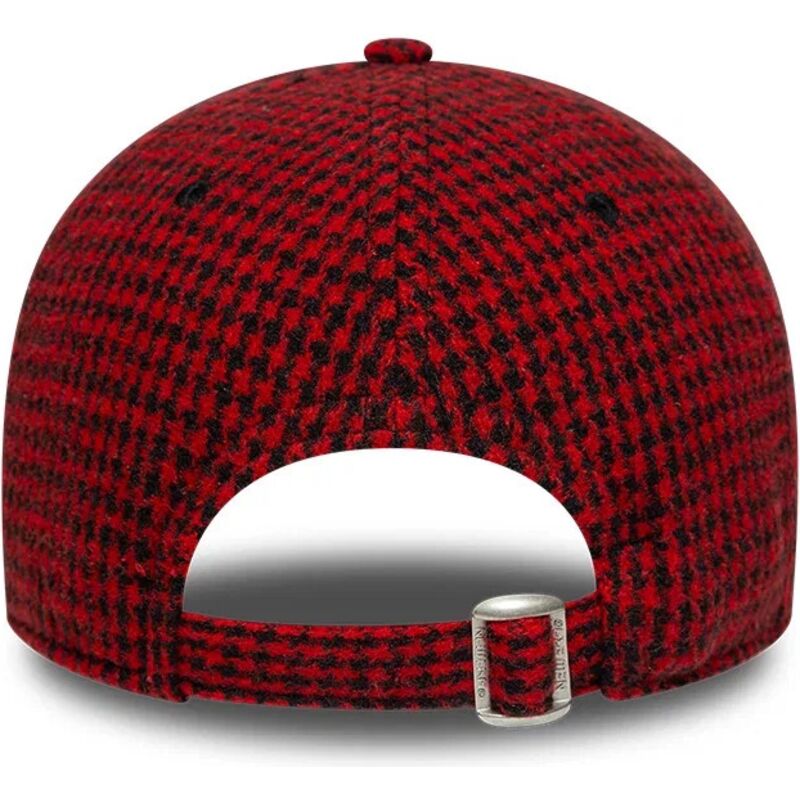 cappello-curvo-rosso-cinghia-regolabile-9forty-houndstooth-dei-ac-milan-serie-a-di-new-era