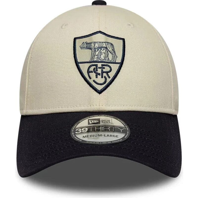 cappello-curvo-beige-aderente-39thirty-seasonal-dei-associazione-sportiva-roma-serie-a-di-new-era