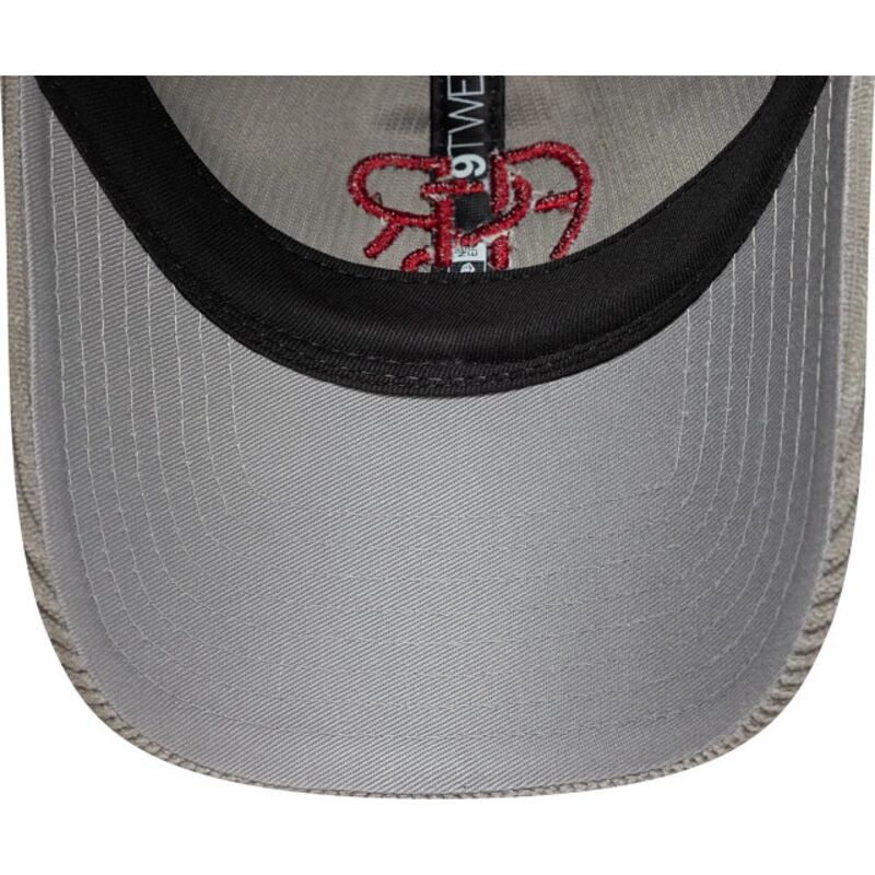 cappello-curvo-grigio-cinghia-regolabile-9twenty-fleck-cord-dei-associazione-sportiva-roma-serie-a-di-new-era