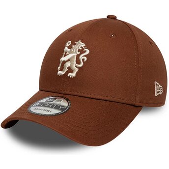 Cappello curvo marrone snapback 9FORTY Team dei Chelsea Football Club Premier League di New Era
