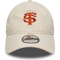 cappello-curvo-beige-cinghia-regolabile-9twenty-faux-suede-dei-stade-toulousain-top-14-di-new-era