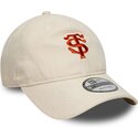 cappello-curvo-beige-cinghia-regolabile-9twenty-faux-suede-dei-stade-toulousain-top-14-di-new-era