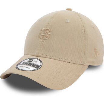 Cappello curvo beige cinghia regolabile 9FORTY Baby Cord dei Stade Toulousain Top 14 di New Era