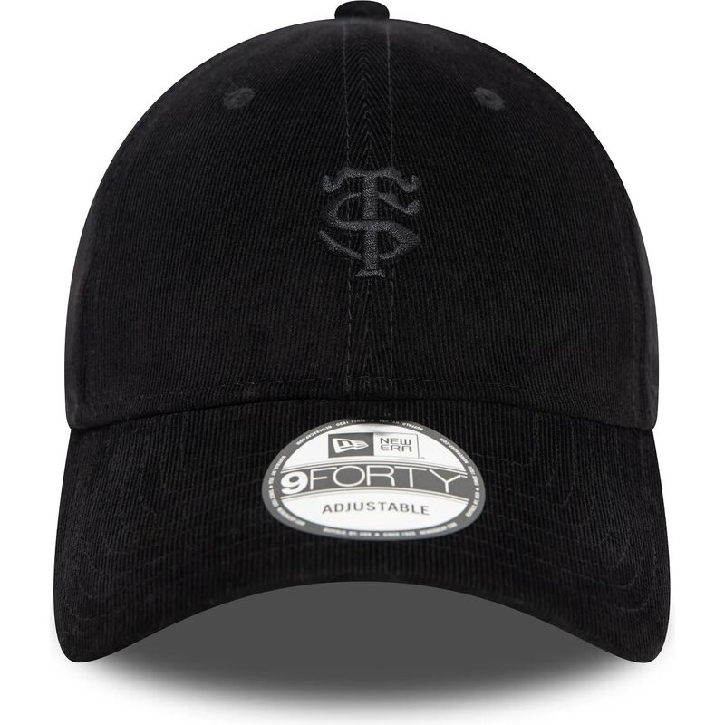 cappello-curvo-nero-cinghia-regolabile-9forty-baby-cord-dei-stade-toulousain-top-14-di-new-era
