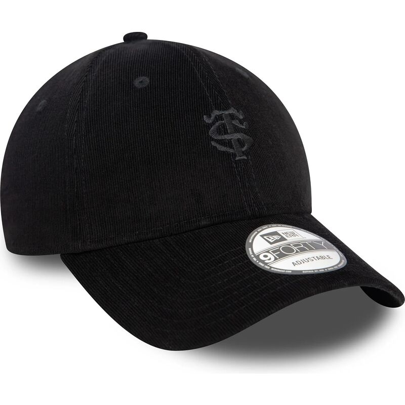 cappello-curvo-nero-cinghia-regolabile-9forty-baby-cord-dei-stade-toulousain-top-14-di-new-era