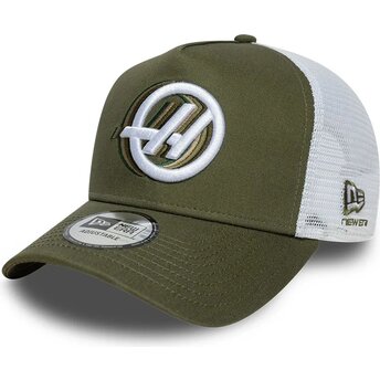 Cappello curvo verde snapback A Frame Seasonal dei Haas F1 Team Formula 1 di New Era