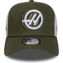 cappello-curvo-verde-snapback-a-frame-seasonal-dei-haas-f1-team-formula-1-di-new-era