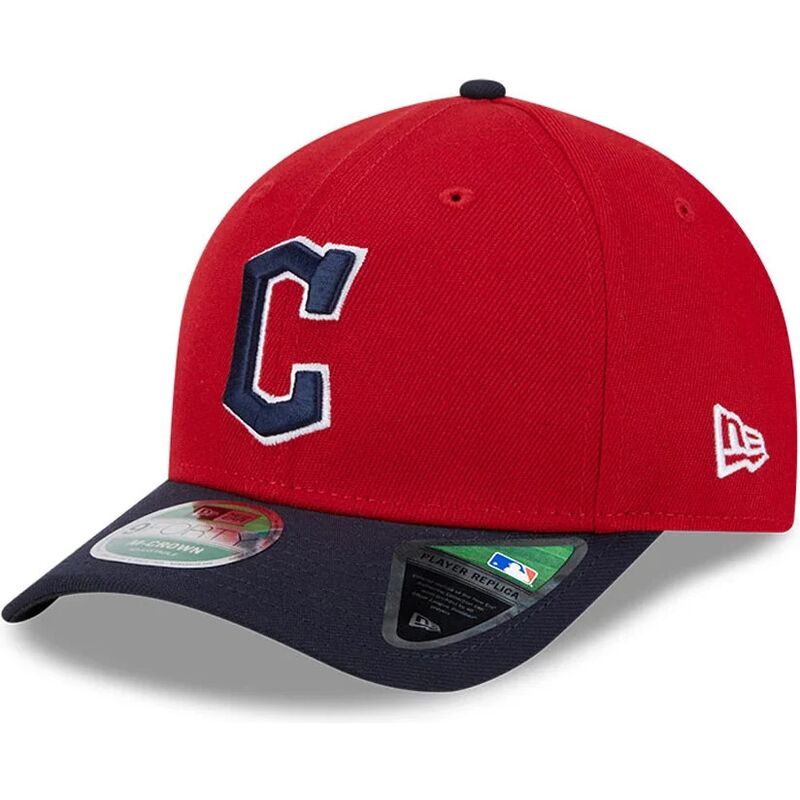 cappello-curvo-rosso-snapback-9forty-m-crown-player-replica-dei-cleveland-guardians-mlb-di-new-era
