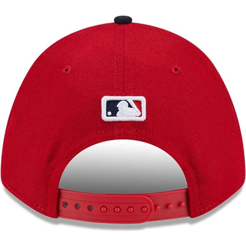 cappello-curvo-rosso-snapback-9forty-m-crown-player-replica-dei-cleveland-guardians-mlb-di-new-era