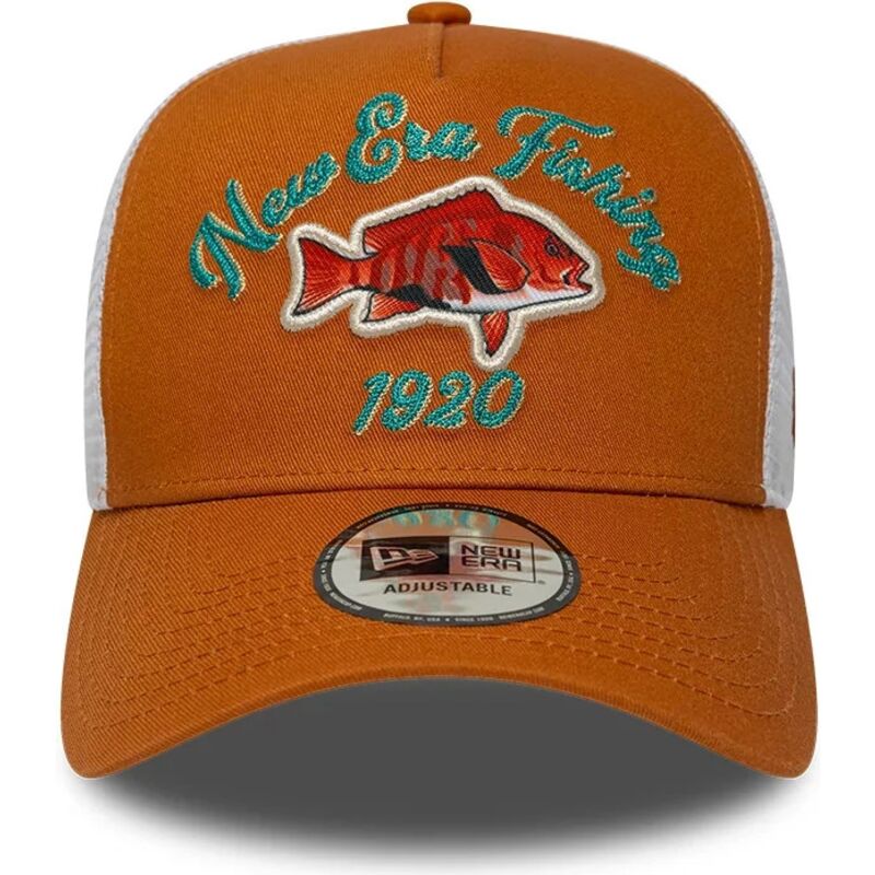 cappello-curvo-arancia-snapback-a-frame-fishing-di-new-era