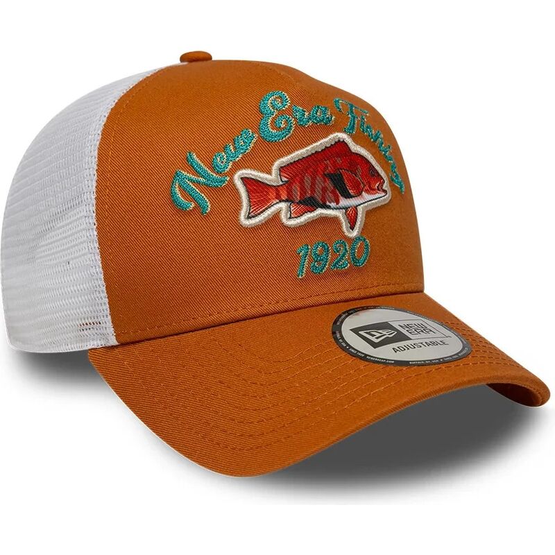 cappello-curvo-arancia-snapback-a-frame-fishing-di-new-era