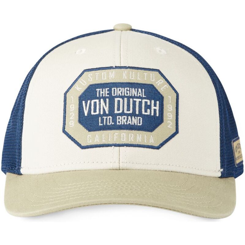 cappellino-trucker-beige-e-blu-sem10-di-von-dutch cappellino-trucker-beige-e-blu-sem10-di-von-dutch
