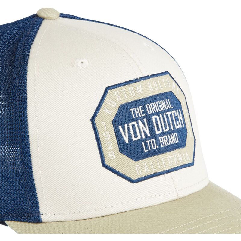 cappellino-trucker-beige-e-blu-sem10-di-von-dutch cappellino-trucker-beige-e-blu-sem10-di-von-dutch