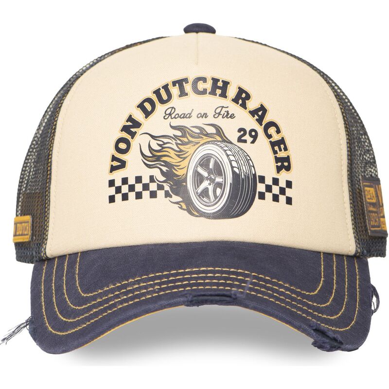 cappellino-trucker-beige-e-blu-marino-crew32-di-von-dutch cappellino-trucker-beige-e-blu-marino-crew32-di-von-dutch