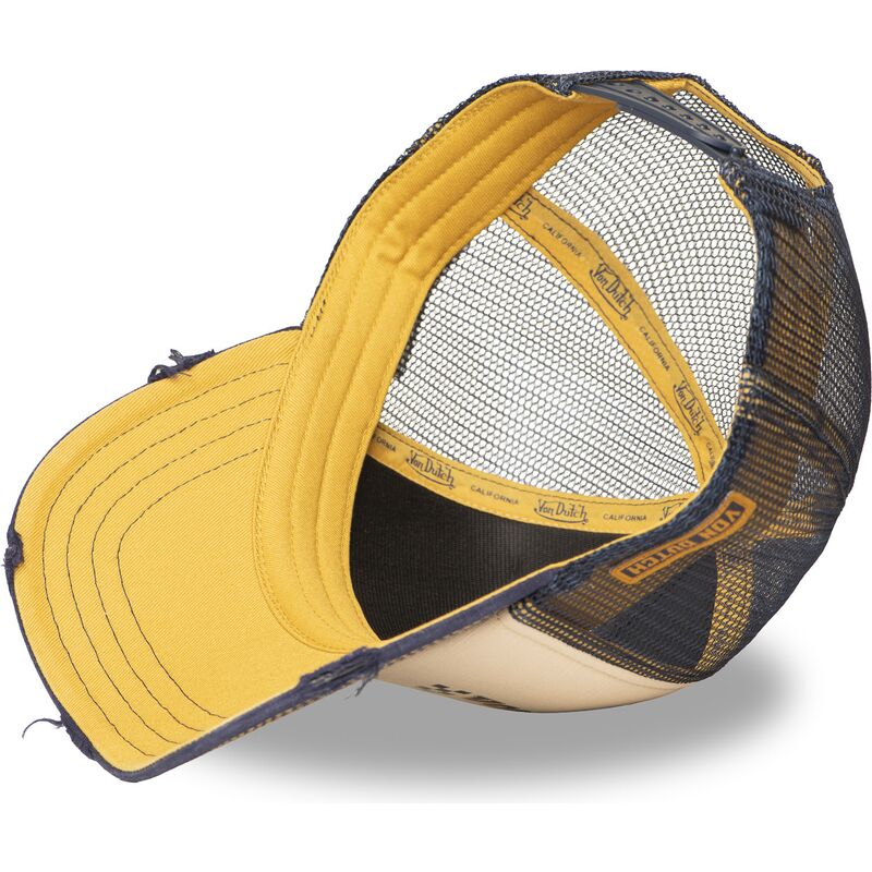 cappellino-trucker-beige-e-blu-marino-crew32-di-von-dutch cappellino-trucker-beige-e-blu-marino-crew32-di-von-dutch