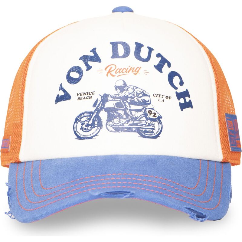 cappellino-trucker-arancione-e-blu-crew34-di-von-dutch