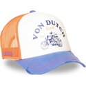 cappellino-trucker-arancione-e-blu-crew34-di-von-dutch