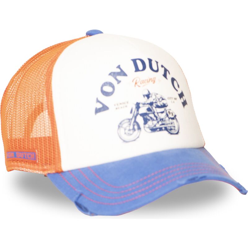 cappellino-trucker-arancione-e-blu-crew34-di-von-dutch
