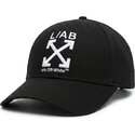 cappello-curvo-nero-cinghia-regolabile-clamp-arrows-twill-di-l-ab-c-o-off-white
