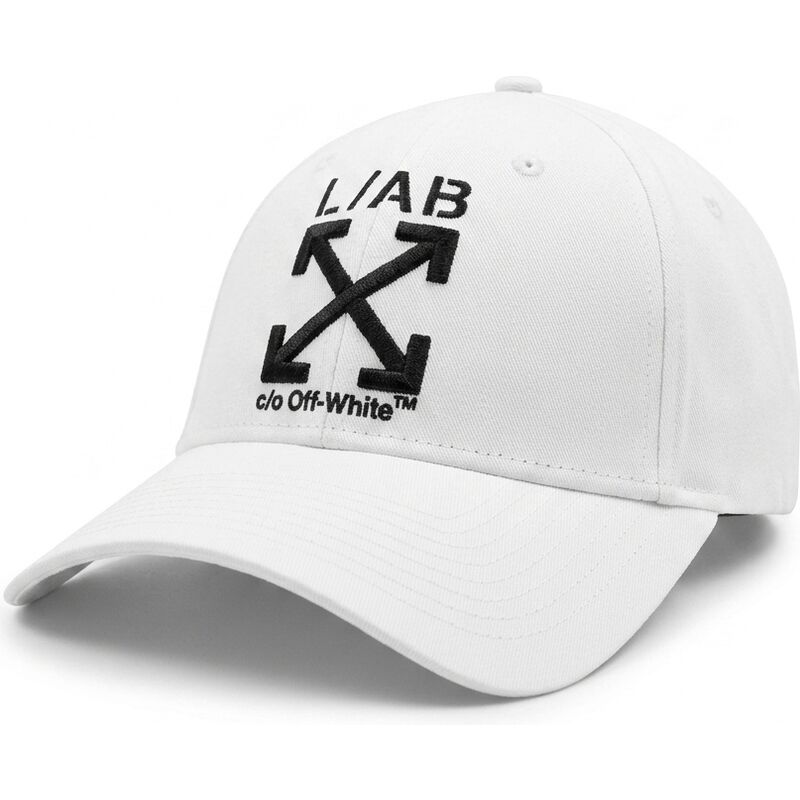 cappello-curvo-bianco-cinghia-regolabile-clamp-arrows-twill-di-l-ab-c-o-off-white