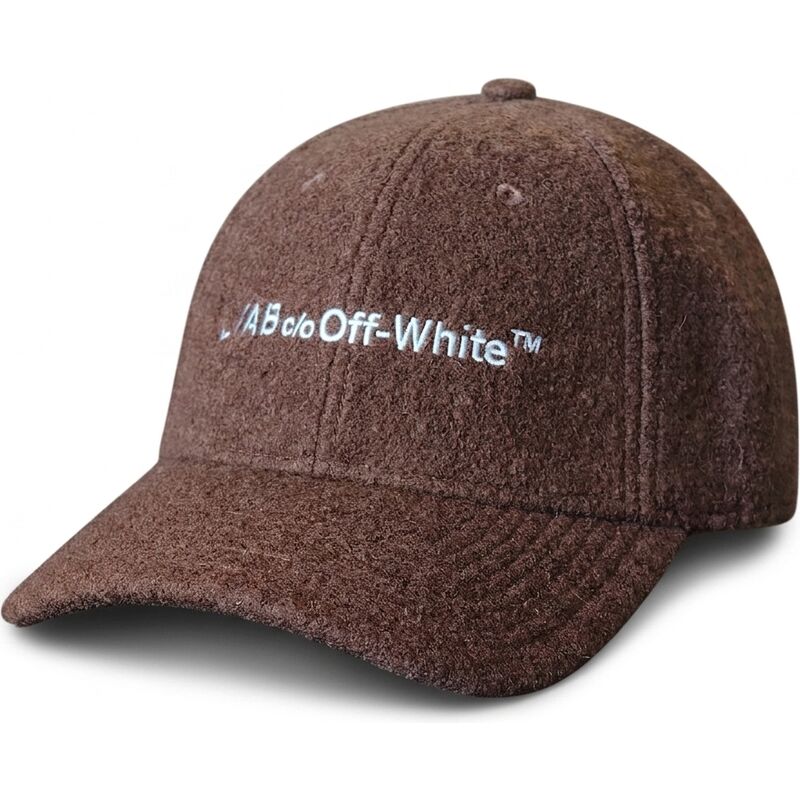 cappello-curvo-marrone-cinghia-regolabile-embroidered-sherpa-di-l-ab-c-o-off-white