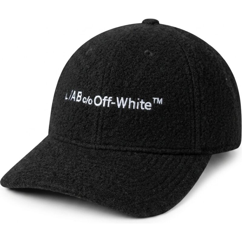 cappello-curvo-nero-cinghia-regolabile-embroidered-sherpa-di-l-ab-c-o-off-white cappello-curvo-nero-cinghia-regolabile-embroidered-sherpa-di-l-ab-c-o-off-white