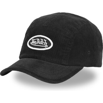 Cappello curvo 5 panel nero cinghia regolabile C5P VEL05 di Von Dutch