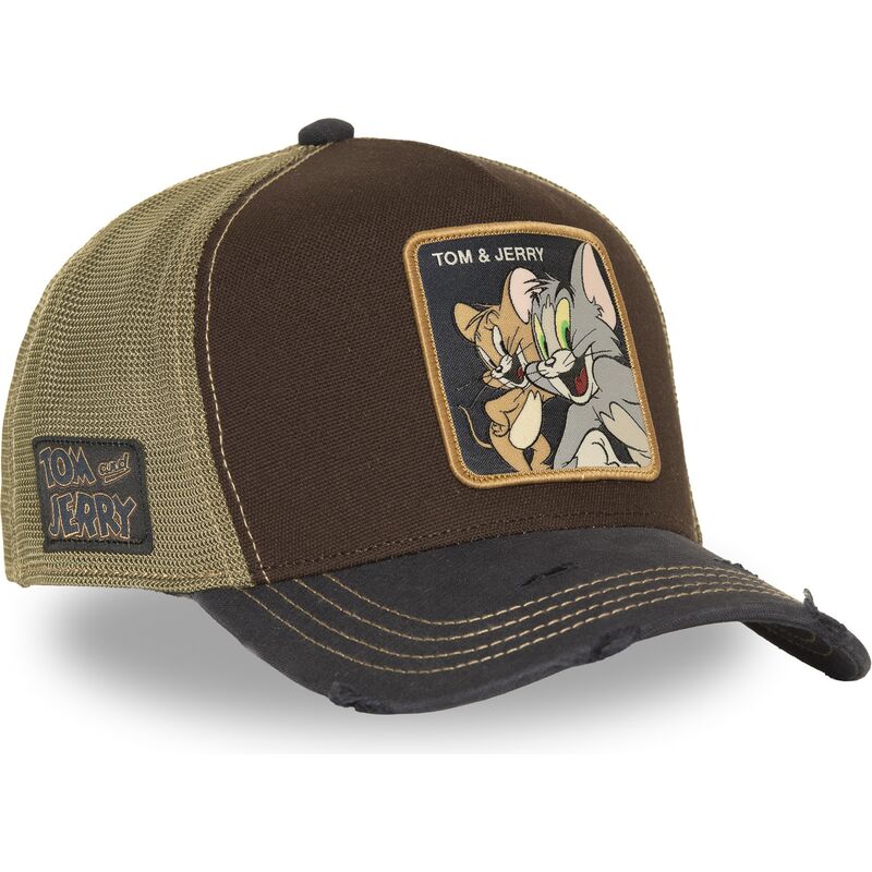 cappello-curvo-marrone-snapback-taj9-jat-tom-e-jerry-looney-tunes-di-capslab