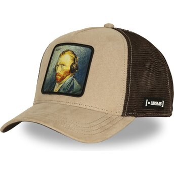 Cappello curvo beige snapback ART1 MONO Vincent van Gogh Famous di Capslab
