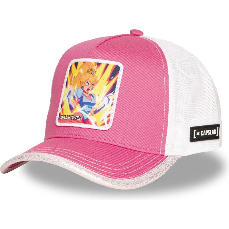 cappello-curvo-rosa-snapback-pri7-max-power-bros-principessa-peach-super-mario-bros-di-capslab