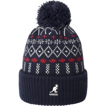 Cappello pompon blu marino Holiday Dk Blue di Kangol