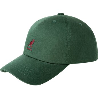 Cappello curvo verde cinghia regolabile Washed Baseball Algae di Kangol