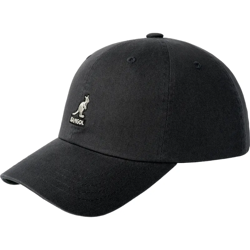 cappellino-curvo-nero-regolabile-washed-baseball-black-di-kangol cappellino-curvo-nero-regolabile-washed-baseball-black-di-kangol