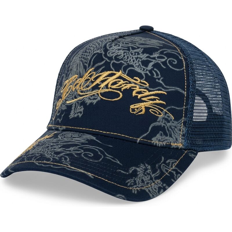 cappello-curvo-blu-marino-snapback-outline-dragons-di-ed-hardy cappello-curvo-blu-marino-snapback-outline-dragons-di-ed-hardy
