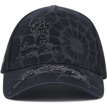 Cappello curvo nero snapback Spiderweb di Ed Hardy