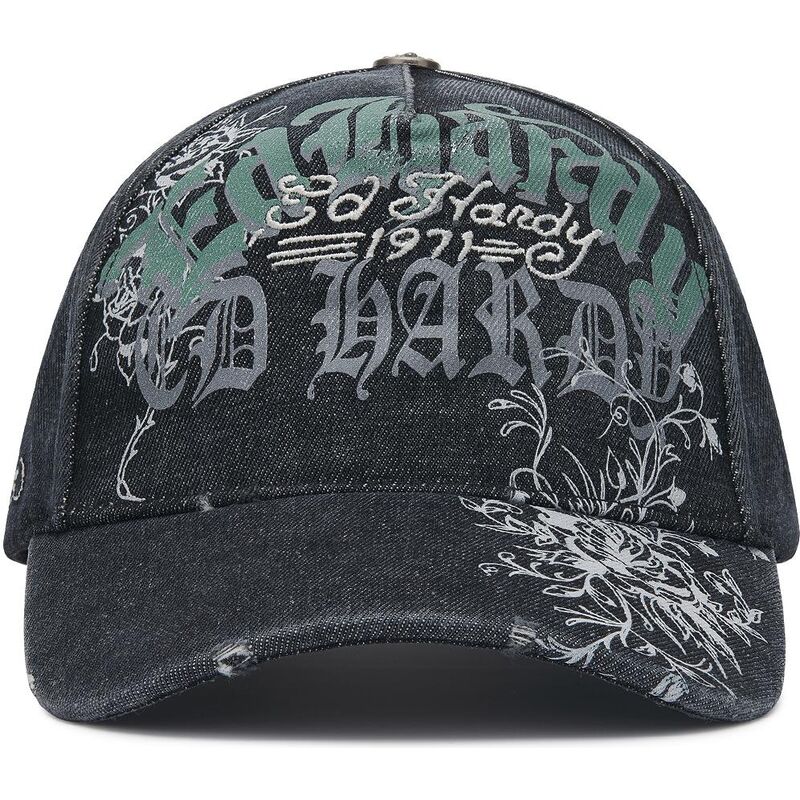 cappello-curvo-nero-cinghia-regolabile-distressed-floral-gothic-di-ed-hardy